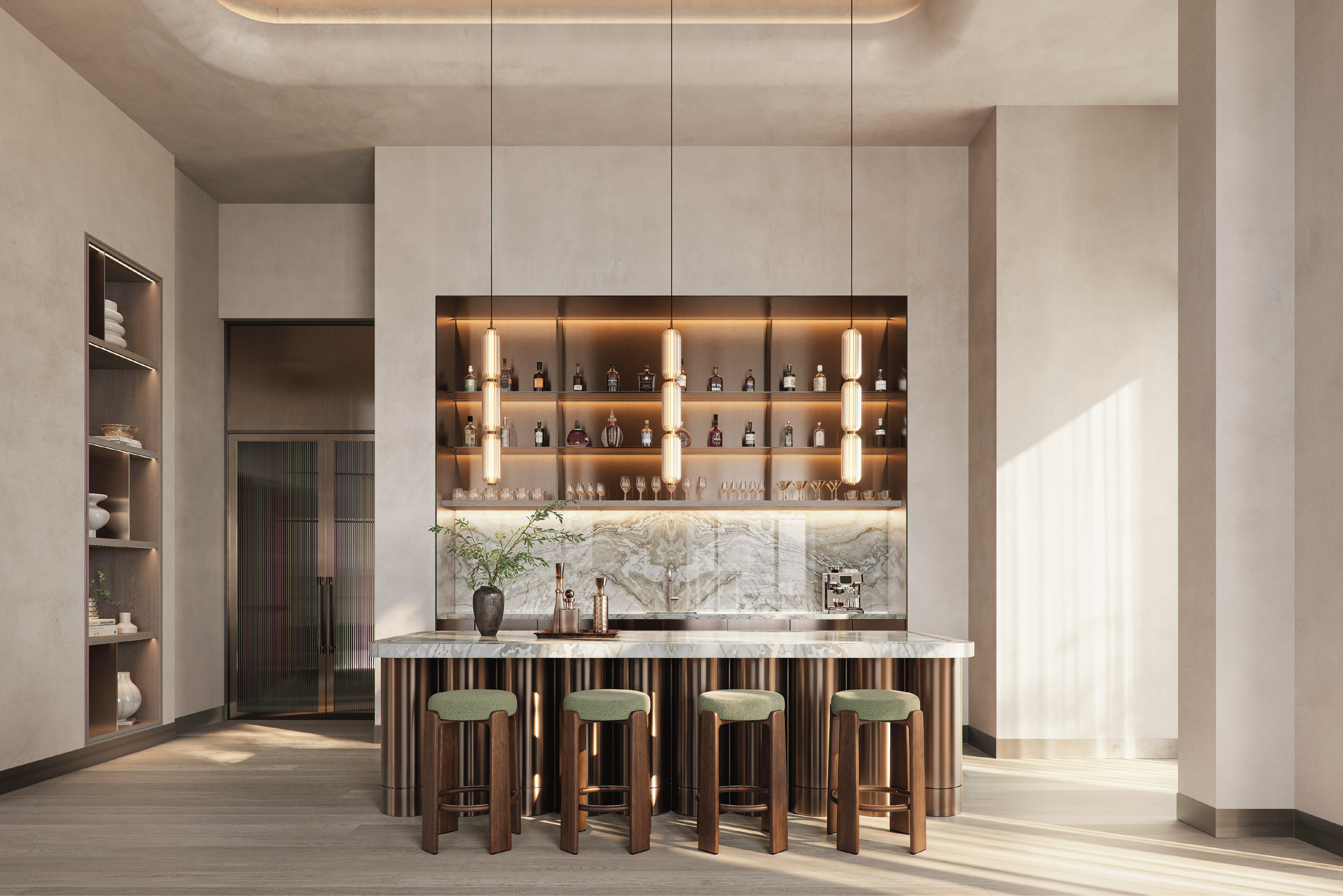 Fulton Bond Wet Bar MAWD March and White Design