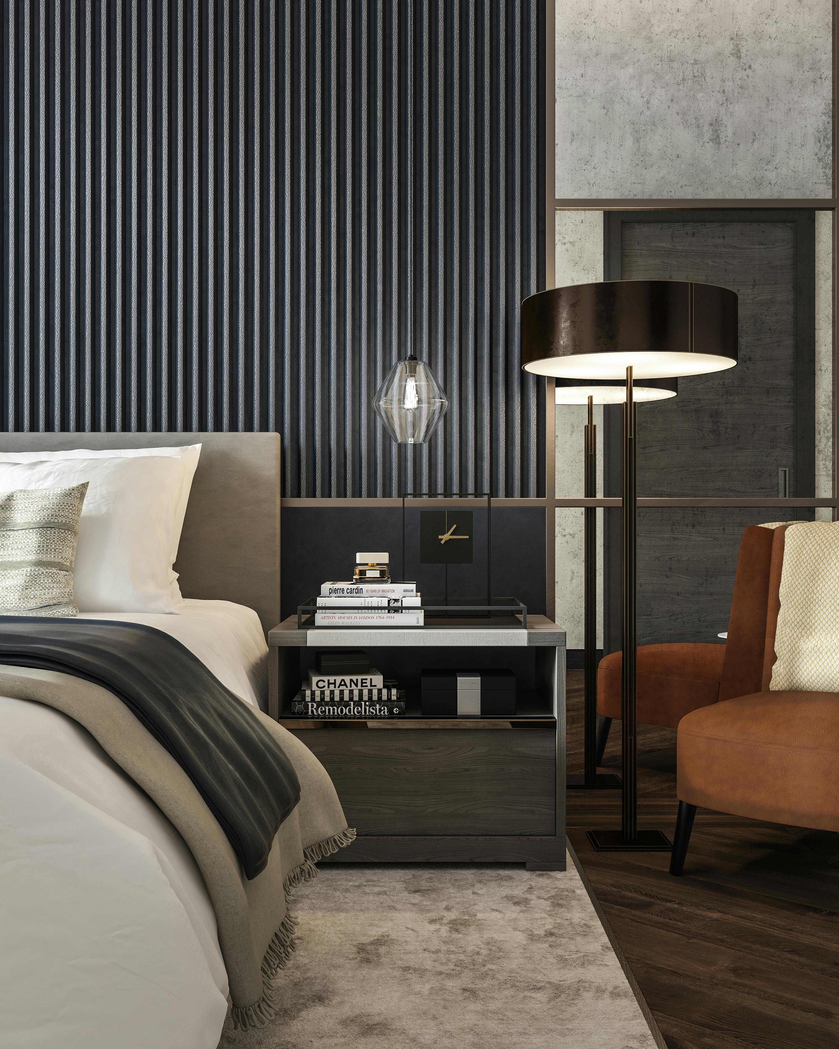 small side table & floor lamp for master bedroom