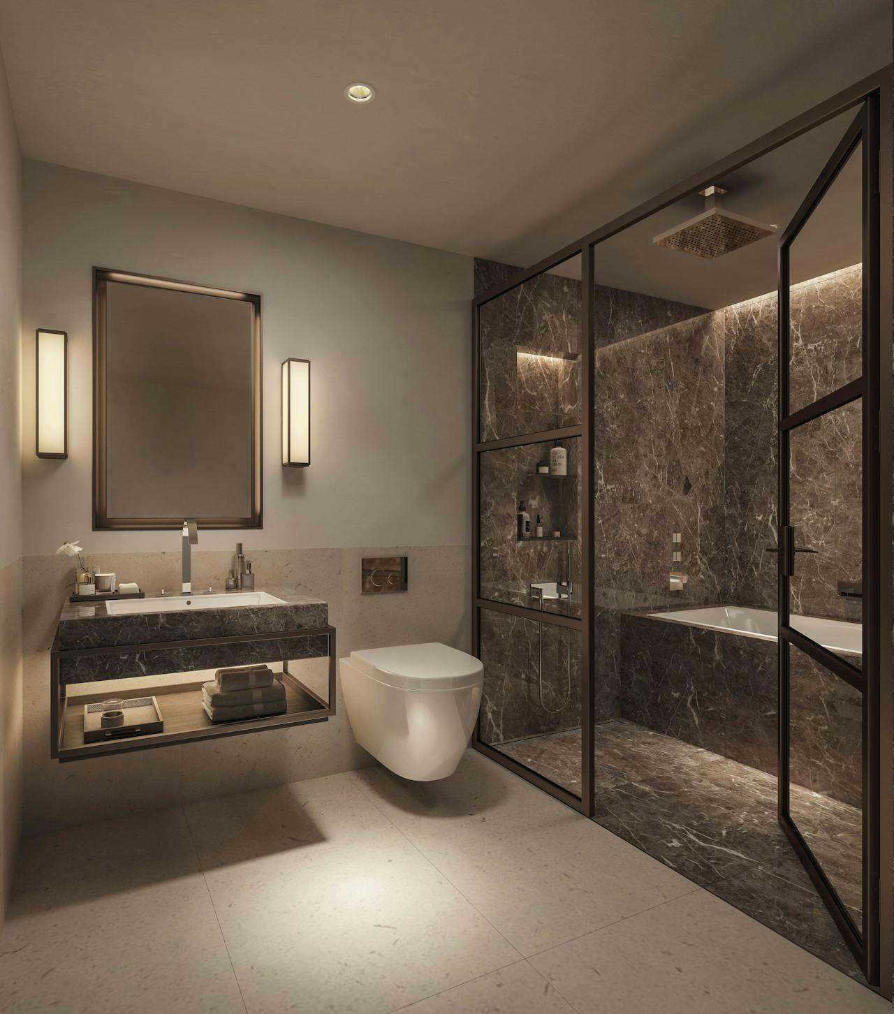 luxury interior shower