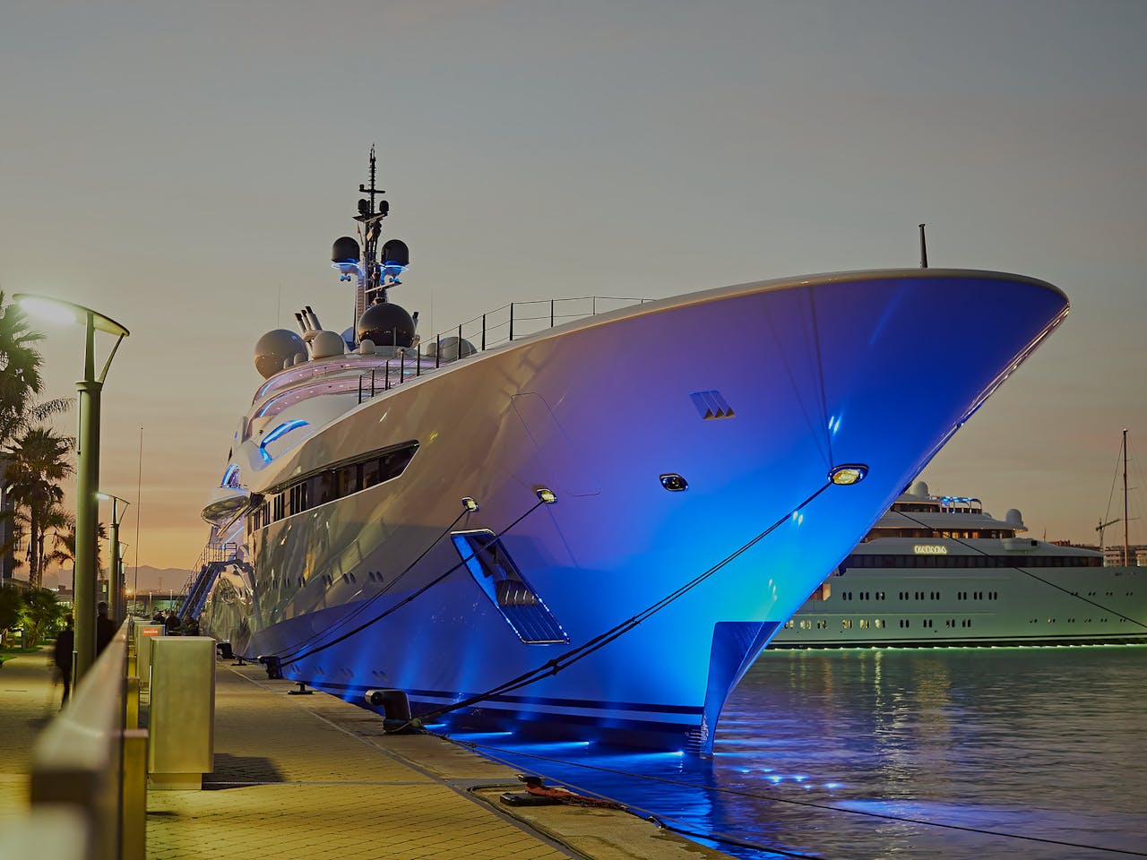 al lusail yacht front exterior view of the hull