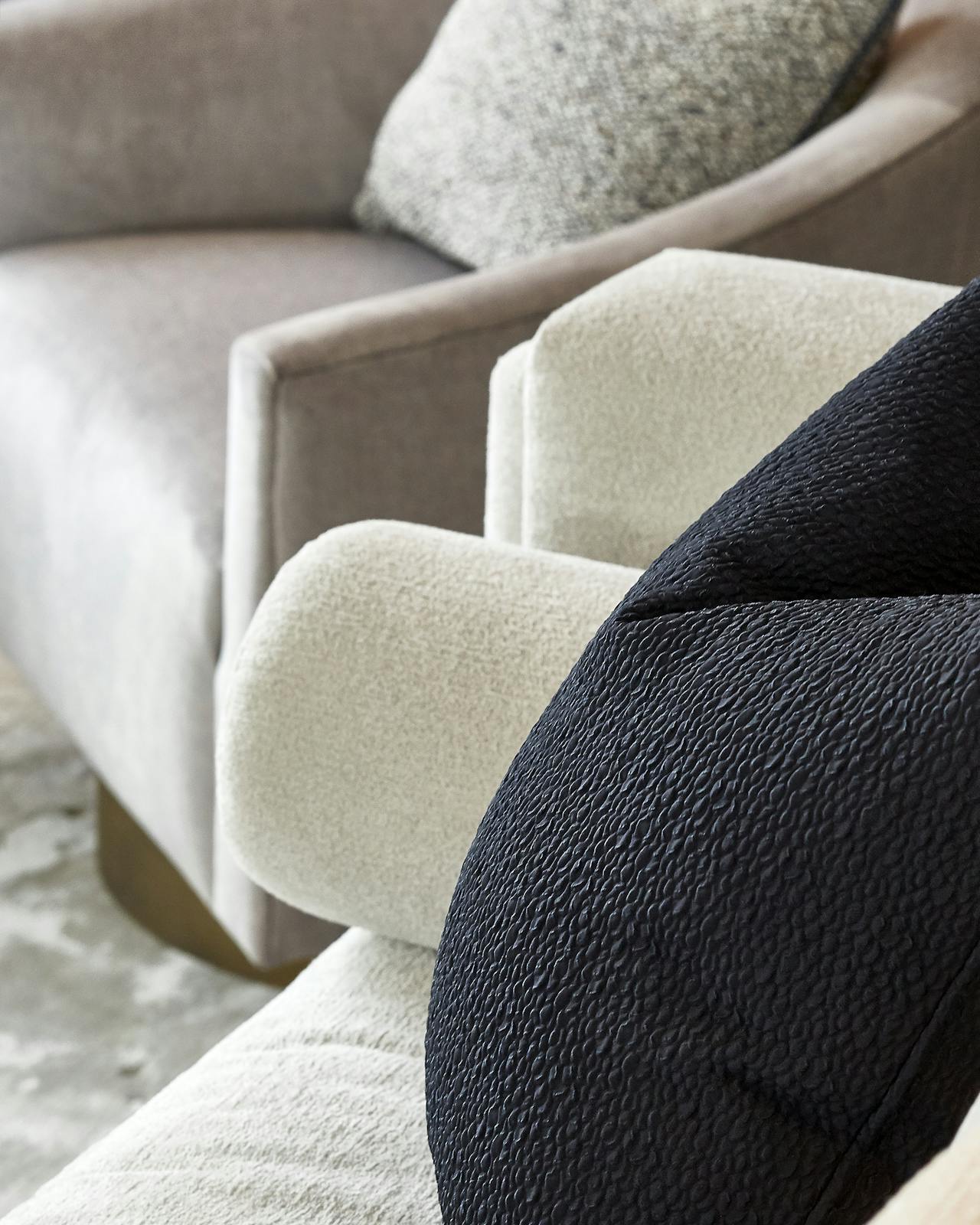 detail textured designer armchair