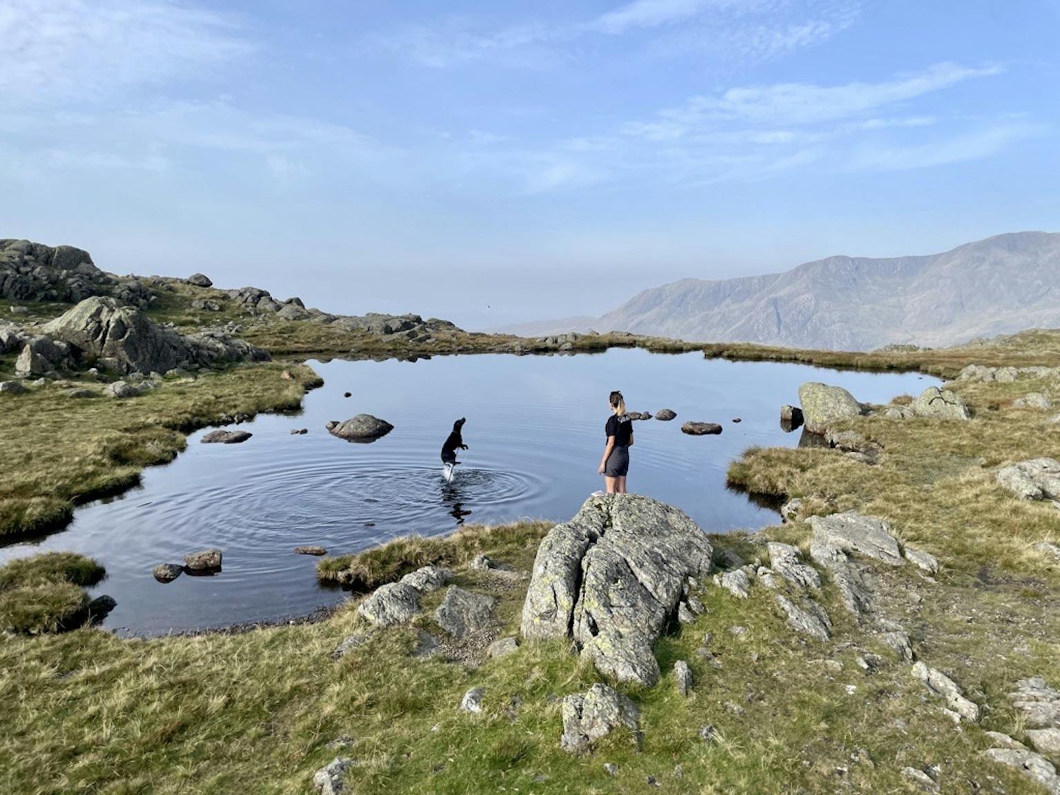 Three Tarns col between the Crinkle Crags and Bowfell Lake District
